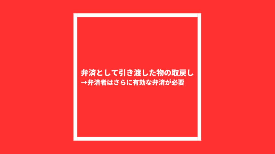 弁済として引き渡した物の取戻し