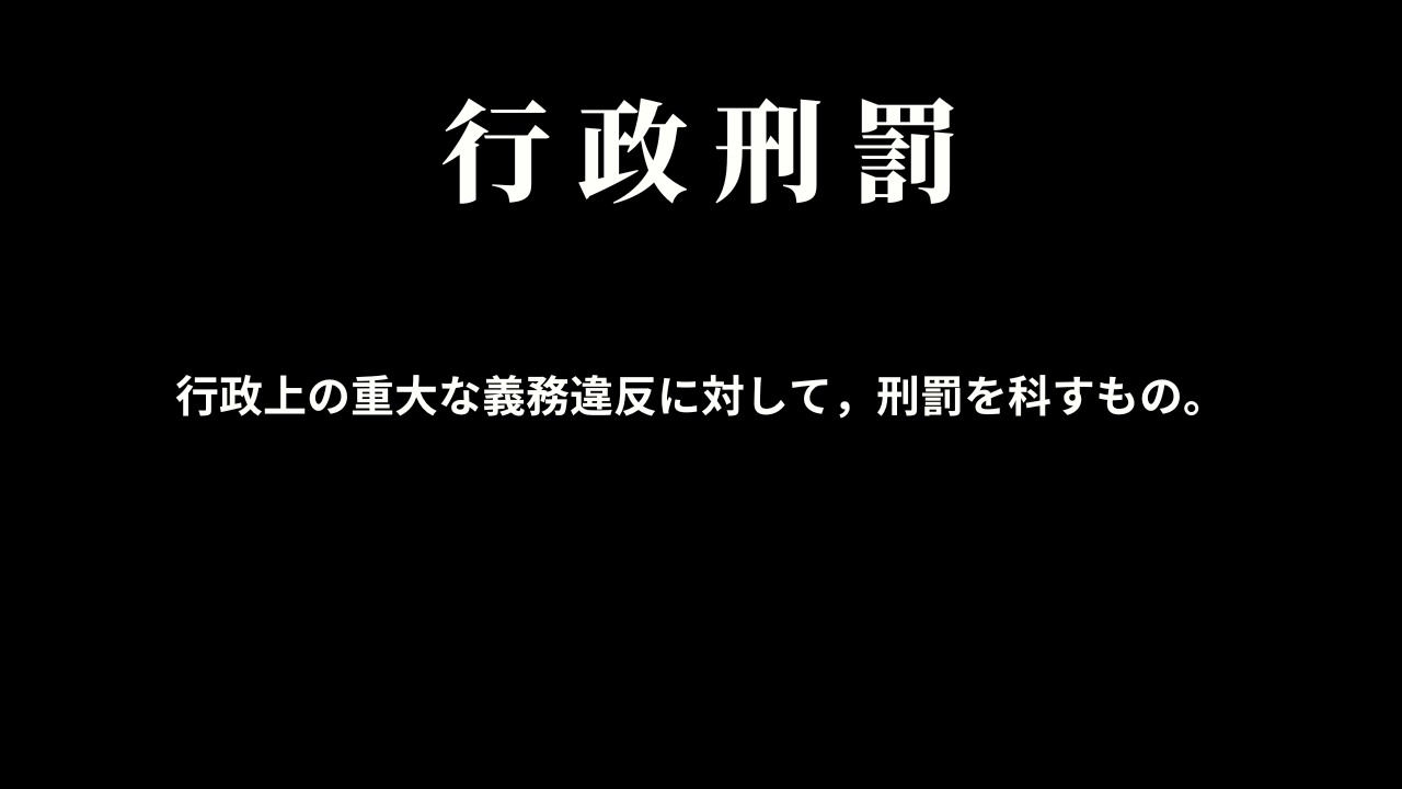 行政刑罰