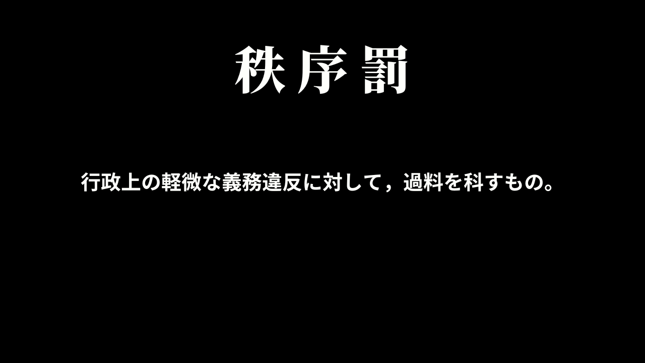 秩序罰