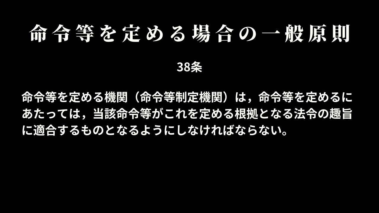 命令等を定める場合の一般原則（38条）