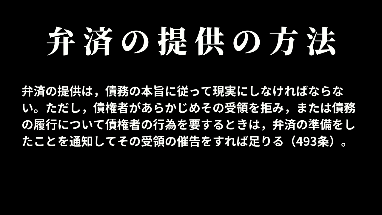 弁済の提供の方法