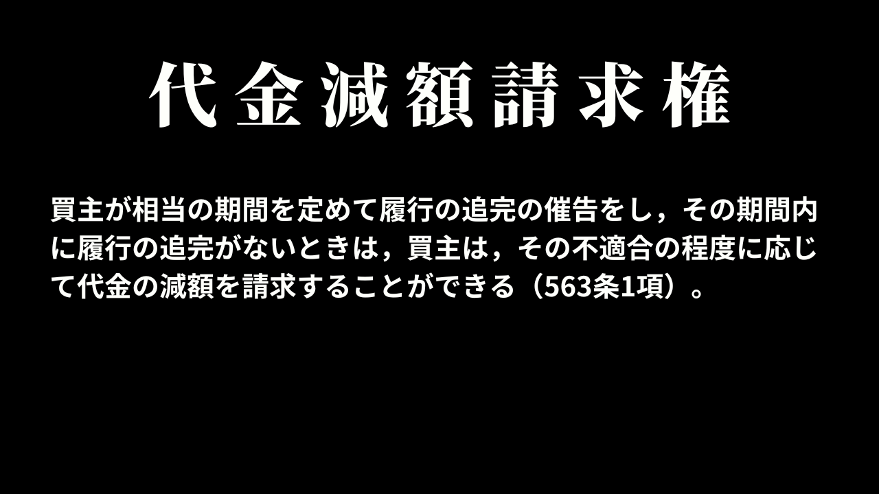 買主の代金減額請求権