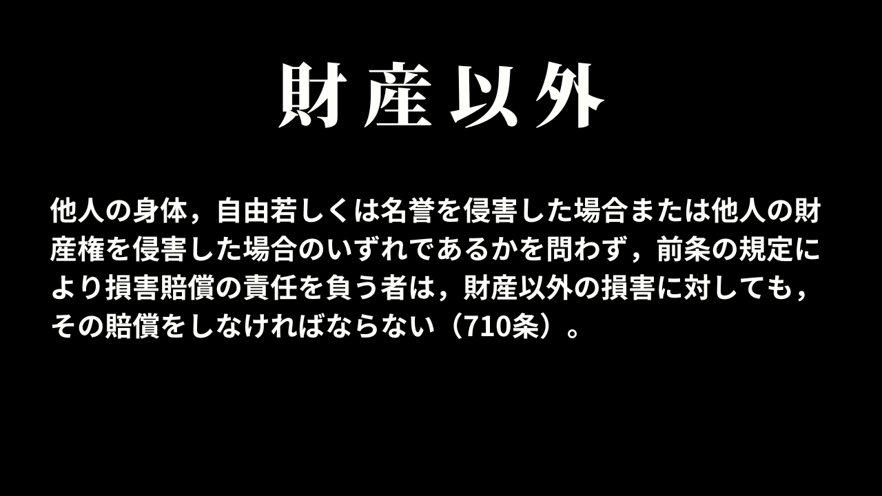 財産以外の損害の賠償