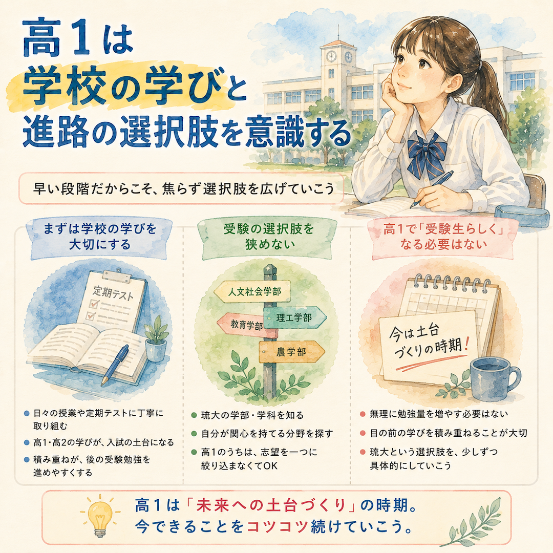 高1は学校の学びと進路の選択肢を意識する