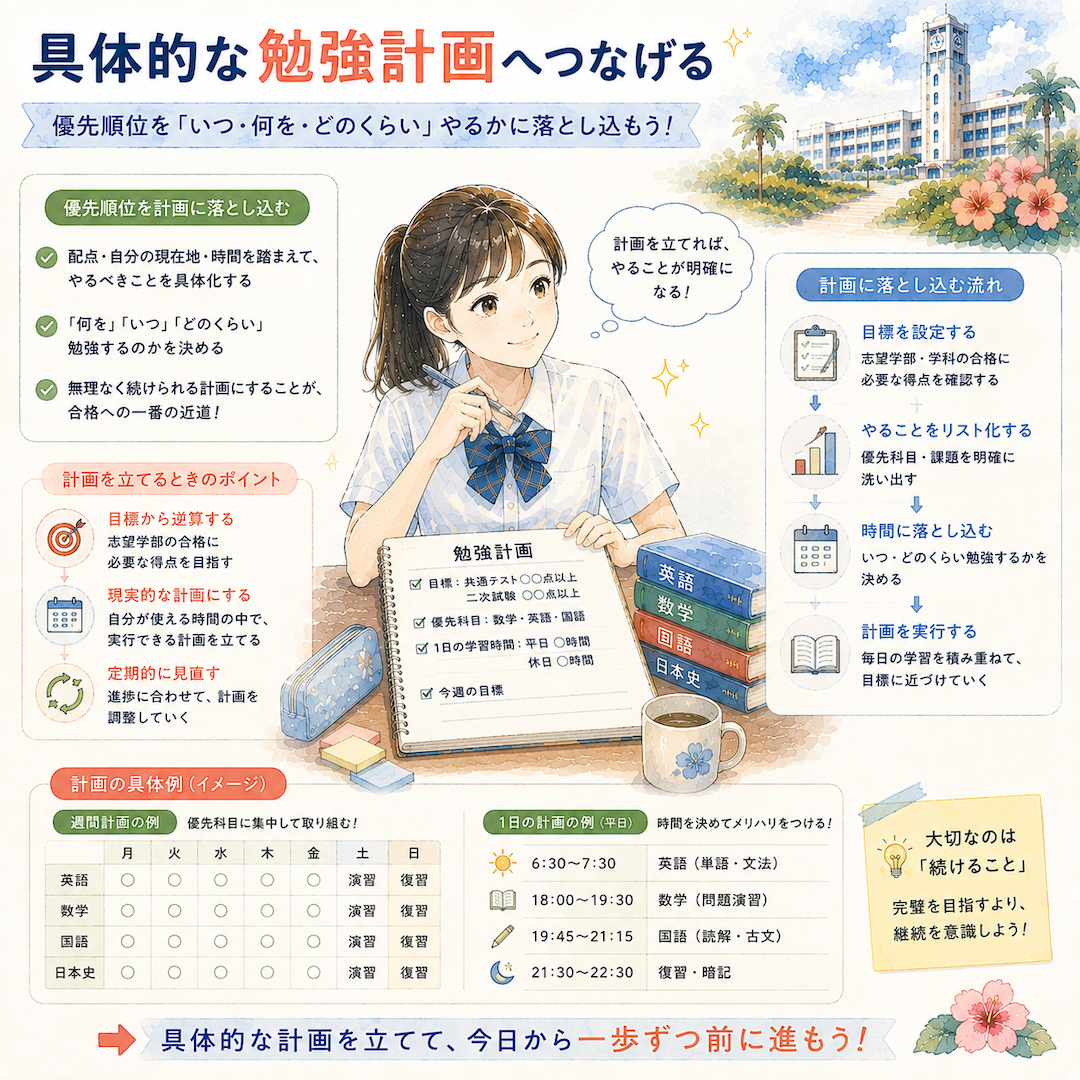 具体的な勉強計画へつなげる