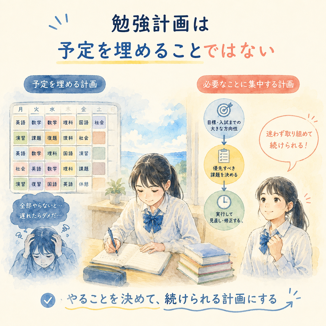 琉大受験の勉強計画は「予定を埋めること」ではない
