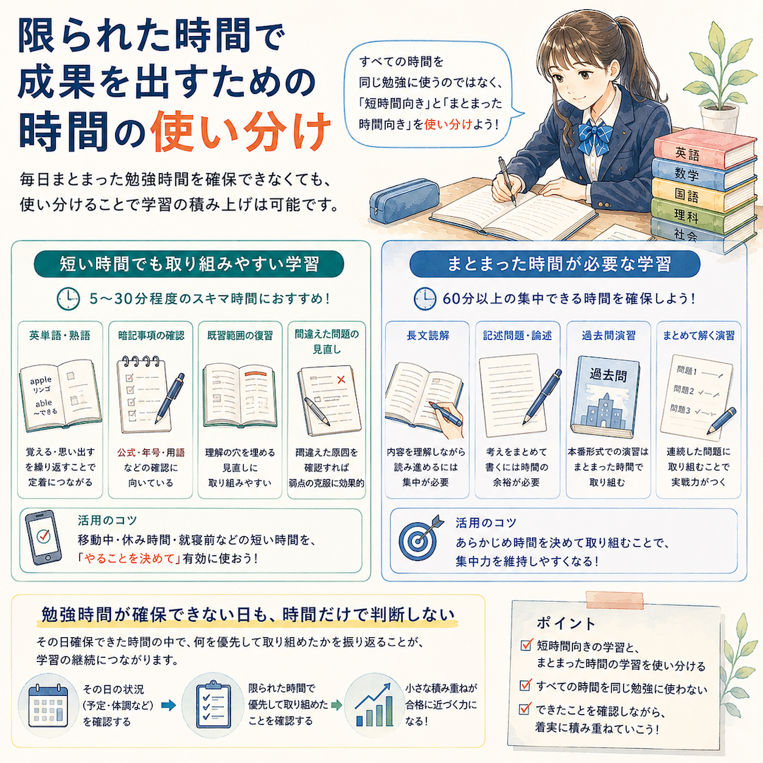限られた時間で成果を出すための時間の使い分け