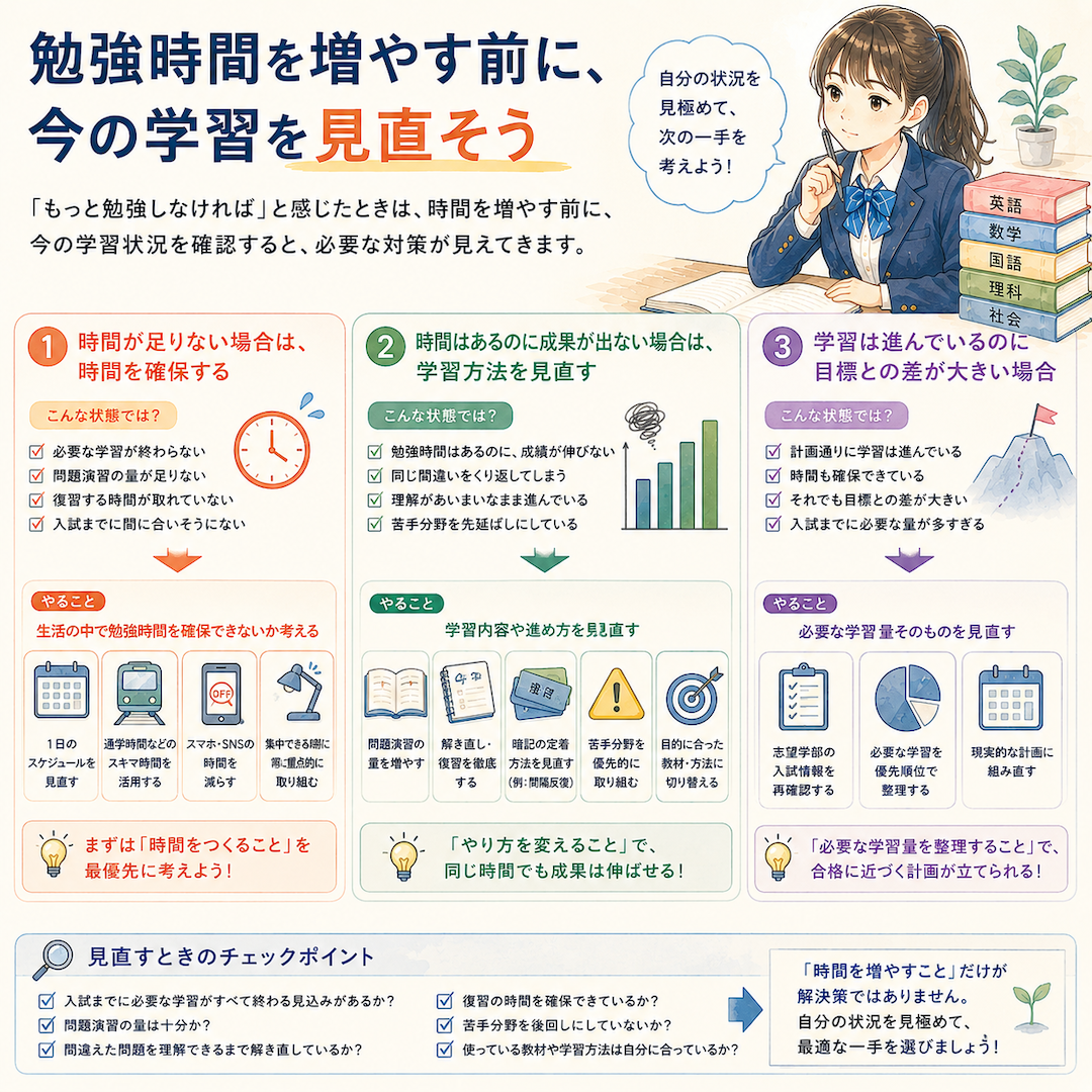 勉強時間を増やす前に、今の学習を見直そう