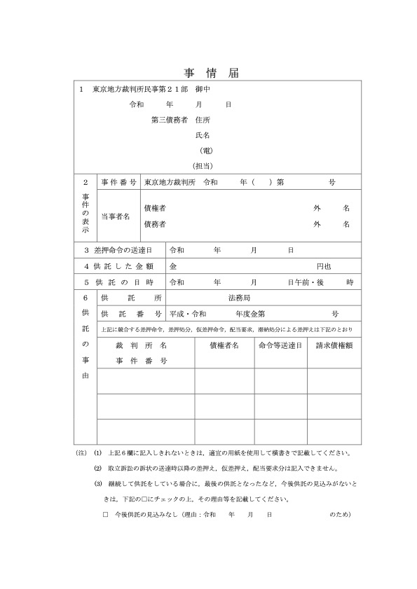 事情届