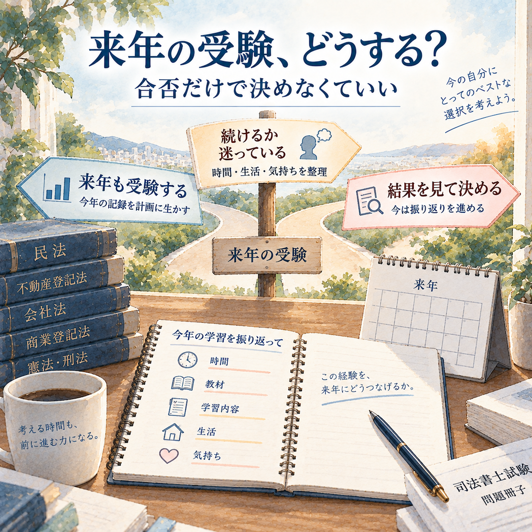 来年の受験をどう考えるか